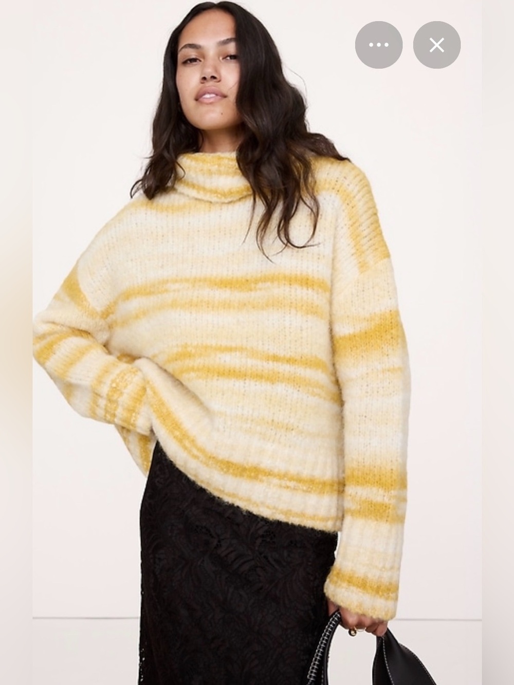 NWT Banana Republic Italian Alpaca Funnel Neck Oversized Sweater Sz Large
